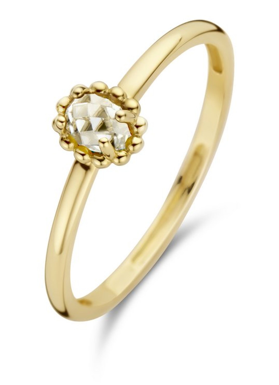 Blush Ring van 14 karaat geelgoud met topaas 1227YWT - voorkant 3 geelgoud