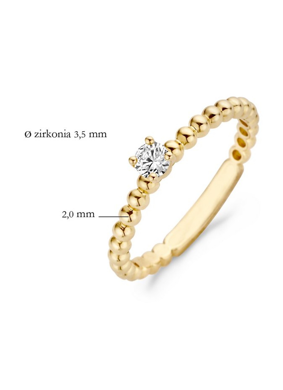 Blush Ring van 14 karaat geelgoud met zirkonia 1111YZI - detail 2 goud
