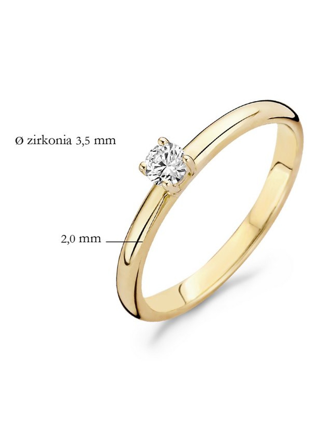 Blush Ring van 14 karaat geelgoud met zirkonia 1112YZI - detail 4 geelgoud