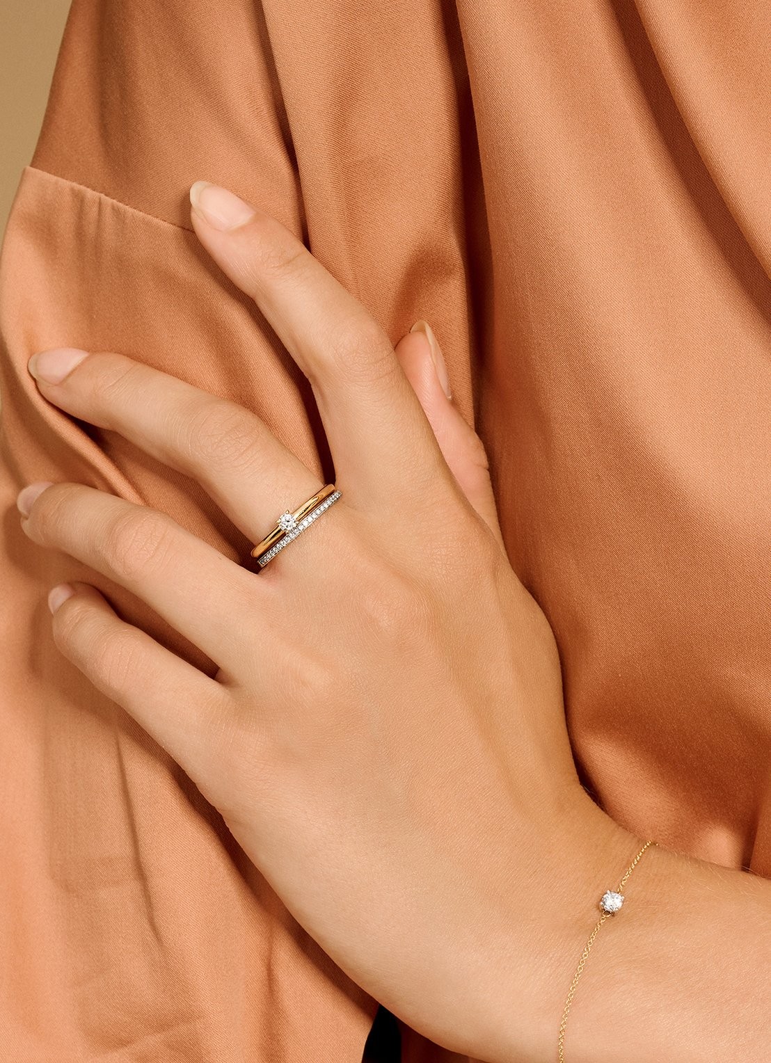 Blush Ring van 14 karaat geelgoud met zirkonia 1119BZI - voorkant 2 geelgoud
