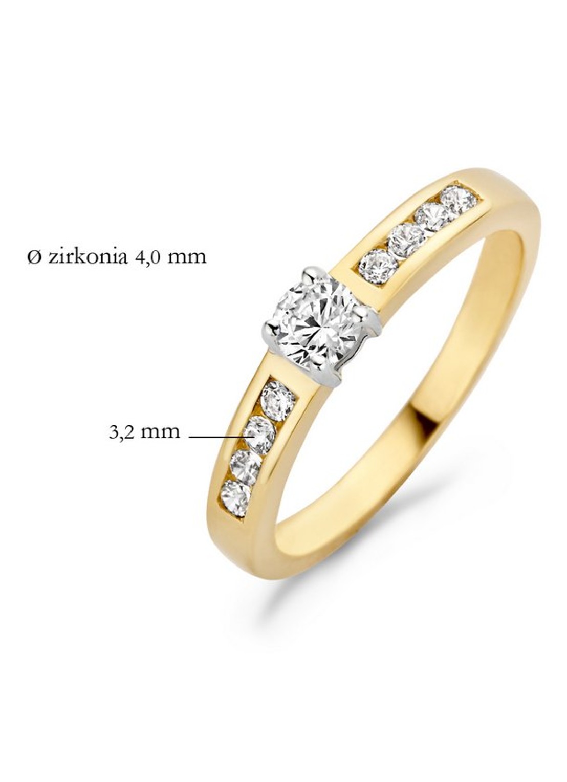 Blush Ring van 14 karaat geelgoud met zirkonia 1125BZI - detail 3 geelgoud