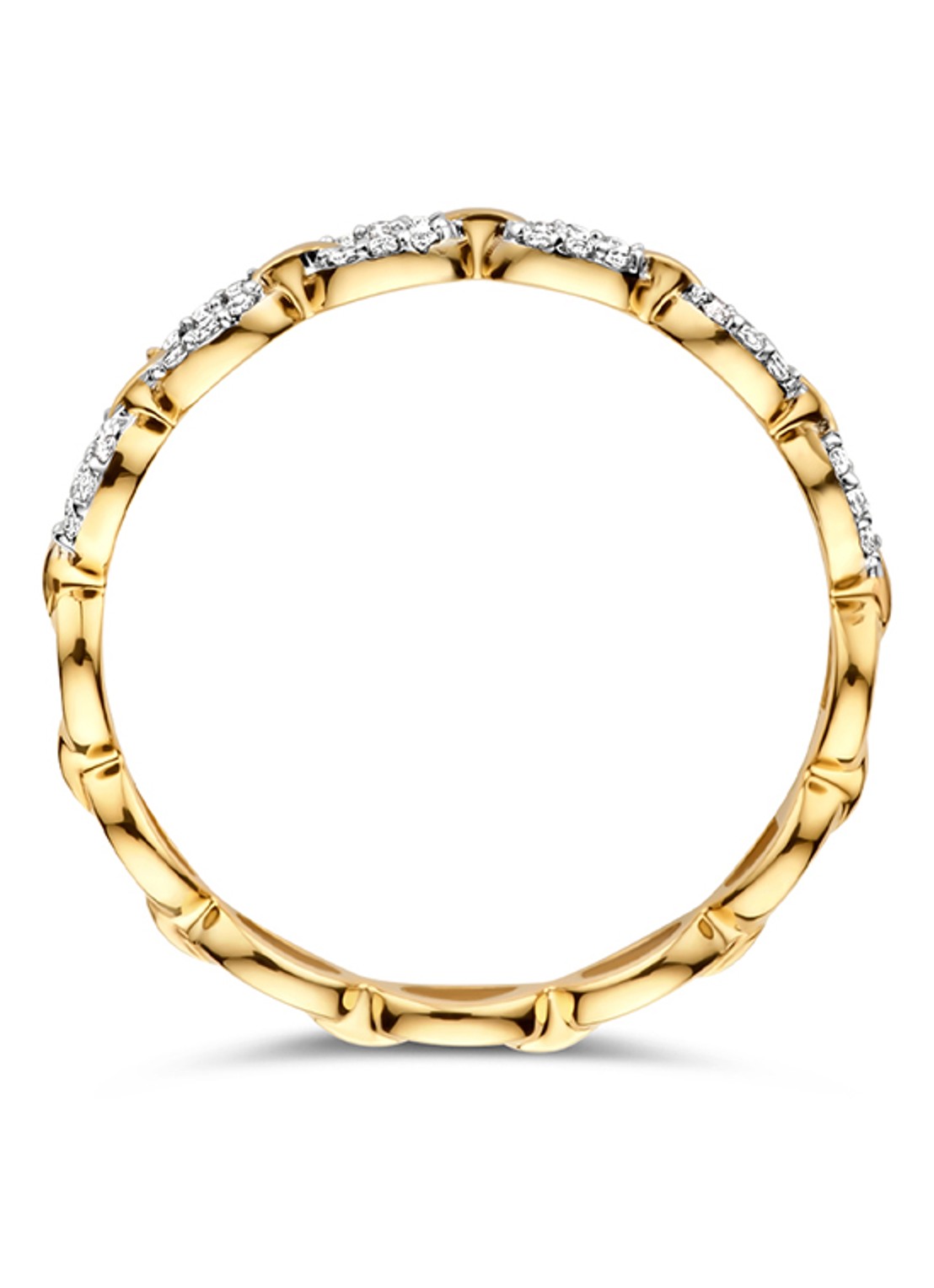Blush Ring van 14 karaat geelgoud met zirkonia 1256BZI - voorkant 4 geelgoud
