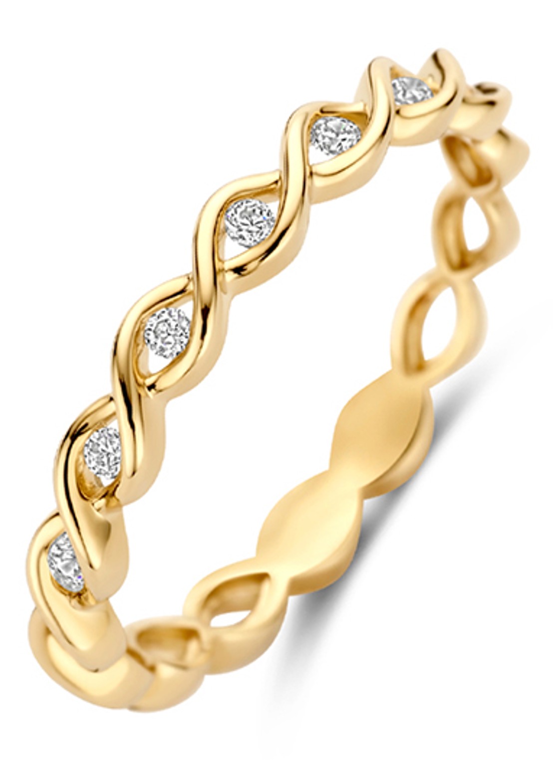Blush Ring van 14 karaat geelgoud met zirkonia 1259YZI - voorkant geelgoud