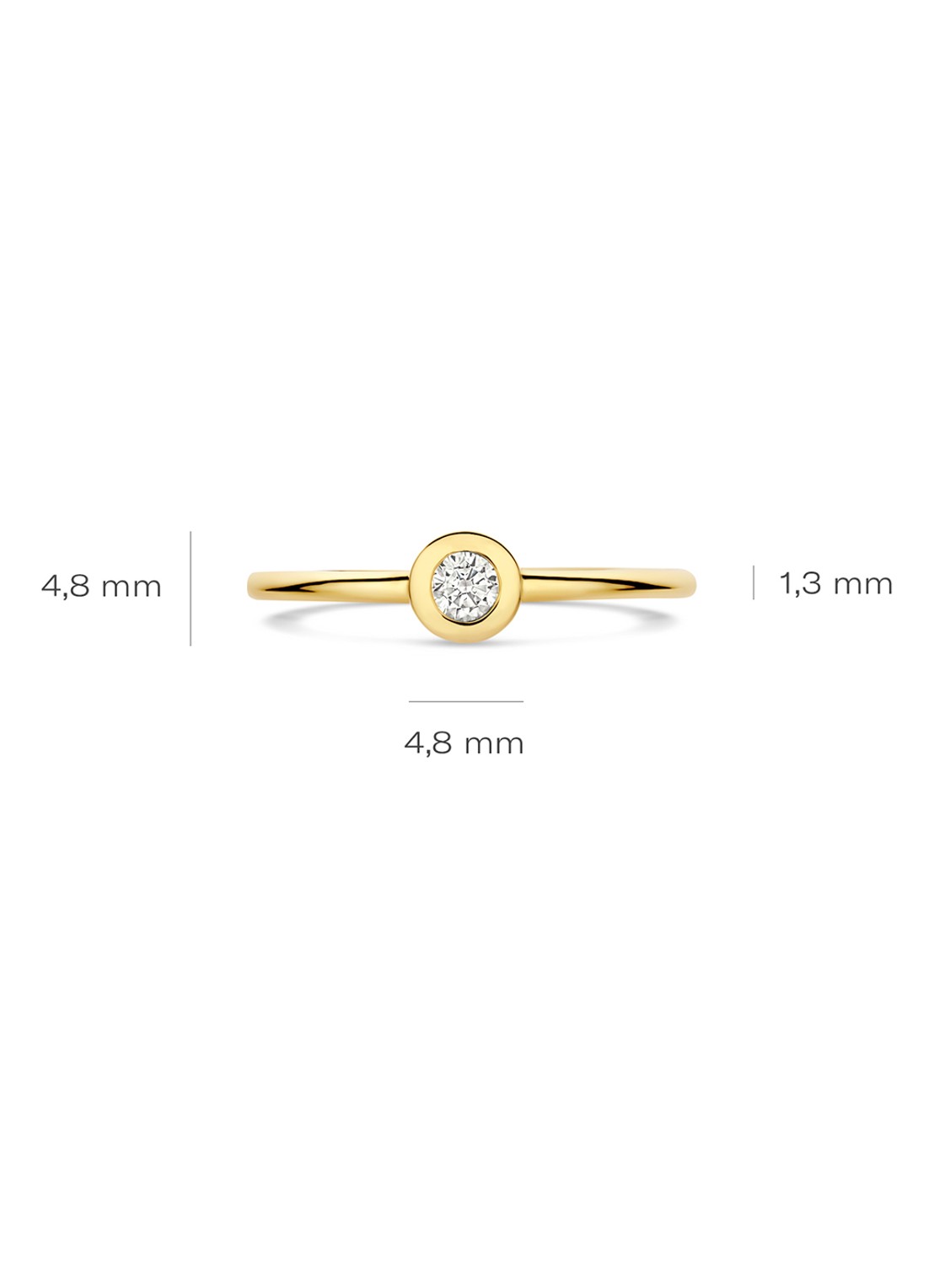 Blush Ring van 14 karaat geelgoud met zirkonia 1273YZI  - detail 4 goud