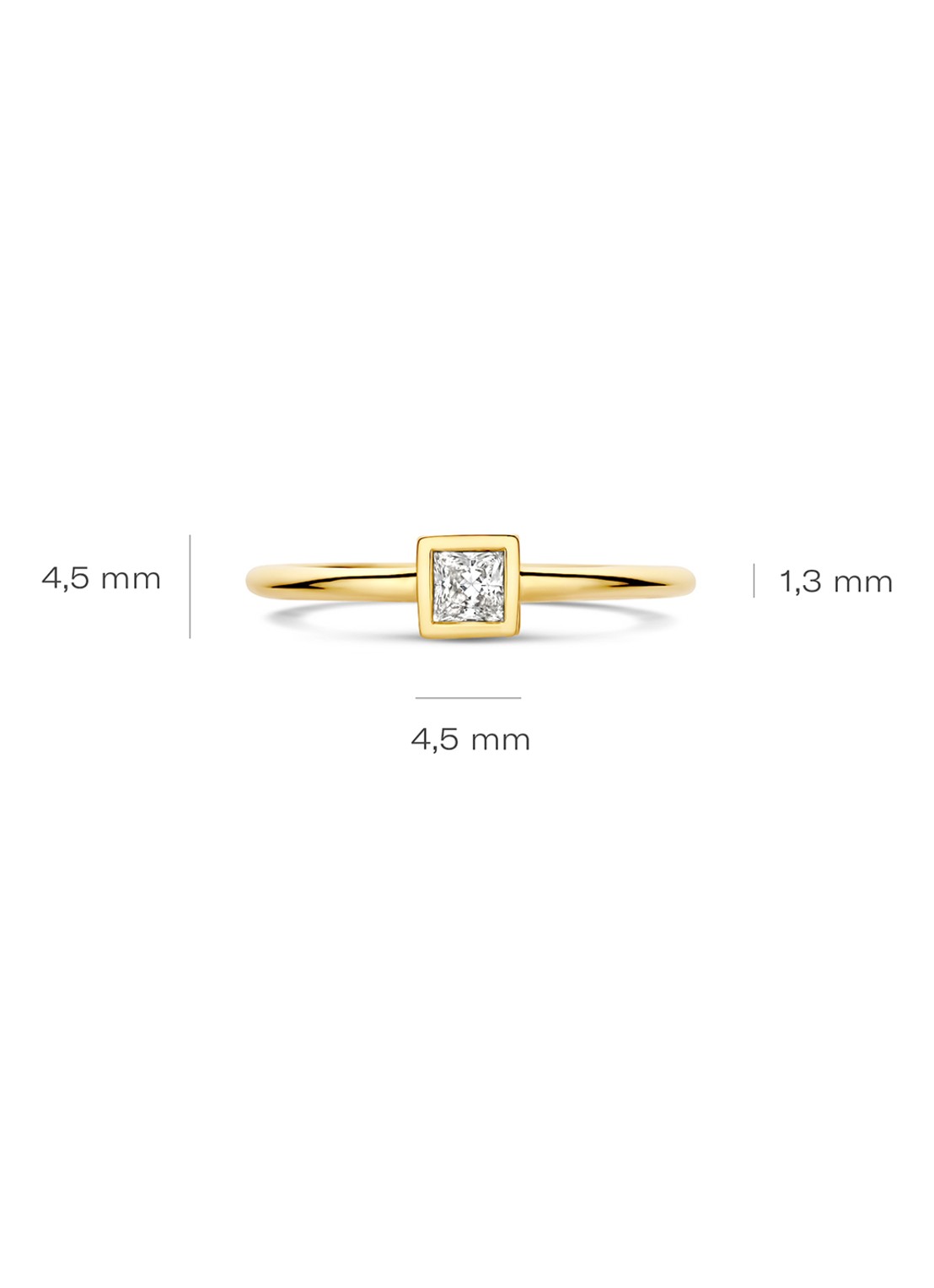 Blush Ring van 14 karaat geelgoud met zirkonia 1274YZI  - detail 2 goud