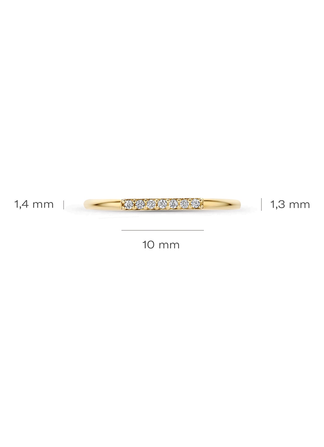 Blush Ring van 14 karaat geelgoud met zirkonia 1290YZI  - detail 5 geelgoud