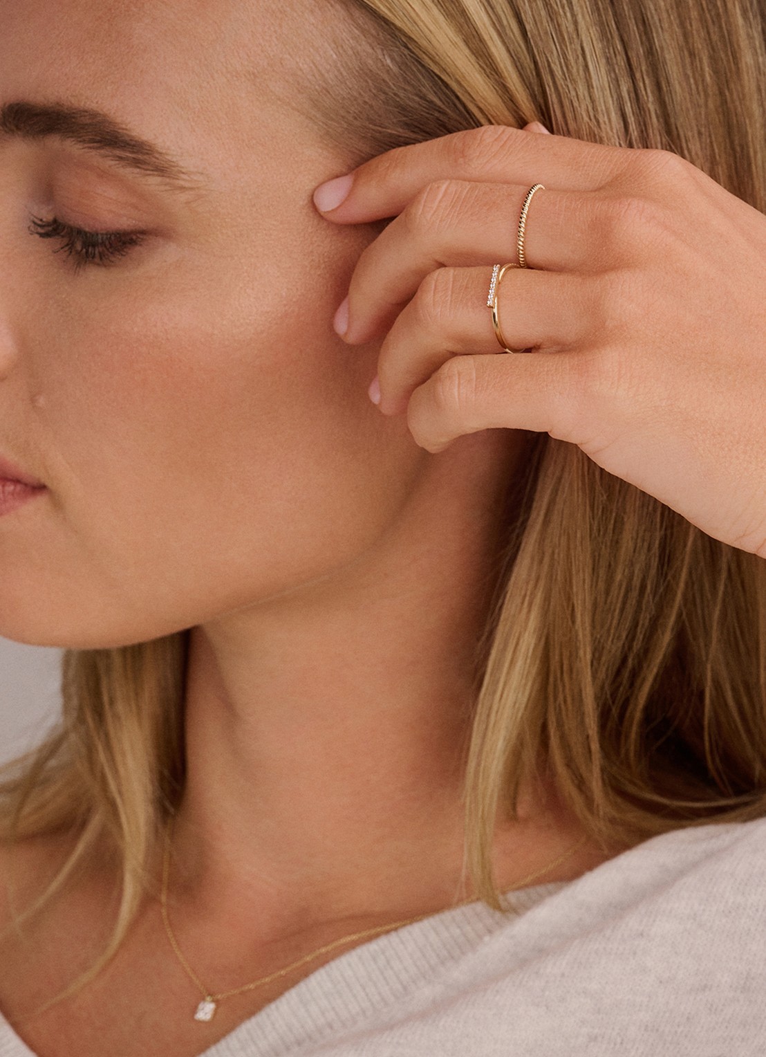 Blush Ring van 14 karaat geelgoud met zirkonia 1290YZI  - voorkant 2 geelgoud