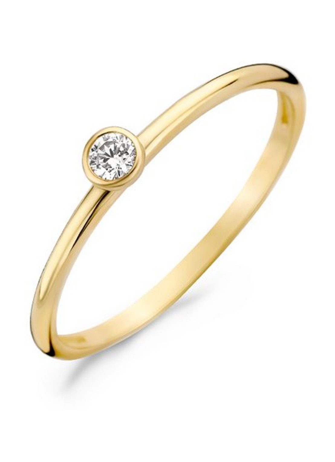 Blush Ring van 14 karaat geelgoud met zirkonia  - voorkant geelgoud