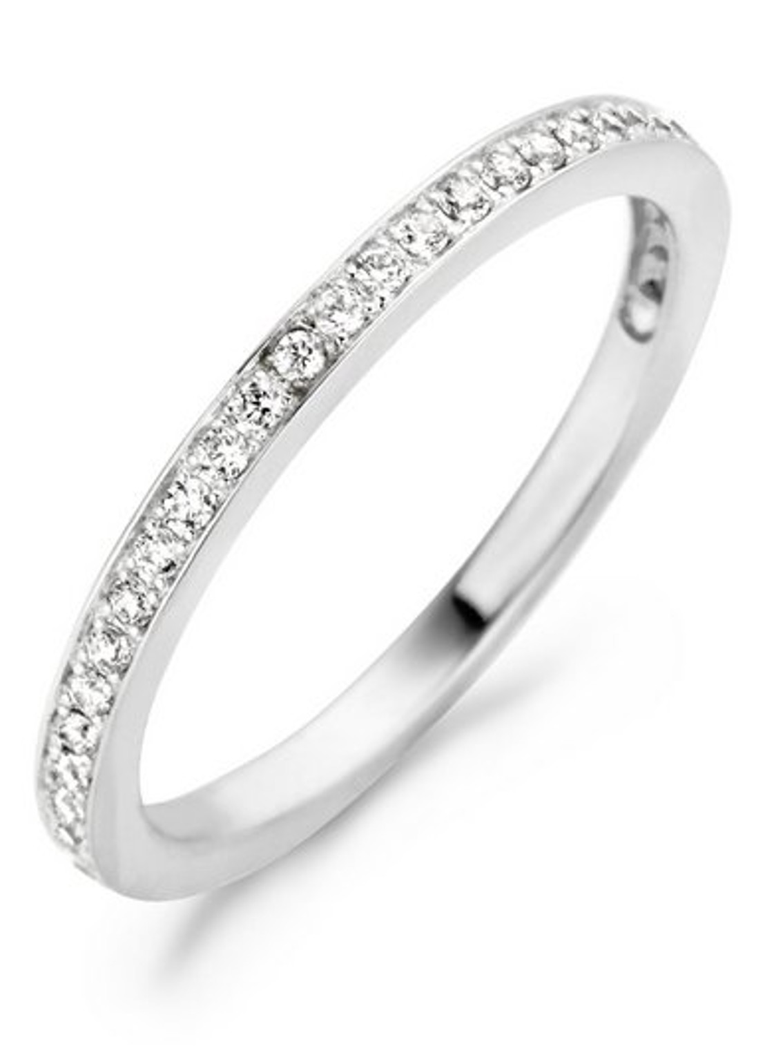 Blush Ring van 14 karaat witgoud met zirkonia 1119WZI - voorkant 6 witgoud