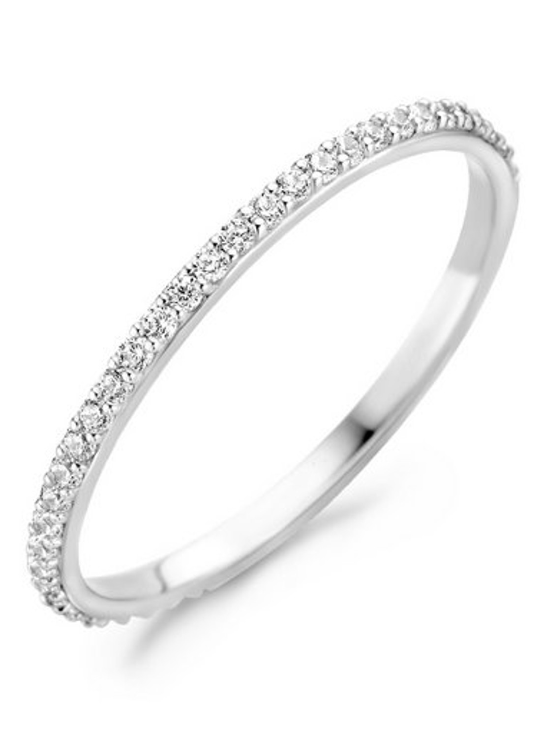 Blush Ring van 14 karaat witgoud met zirkonia 1201WZI - voorkant zilver