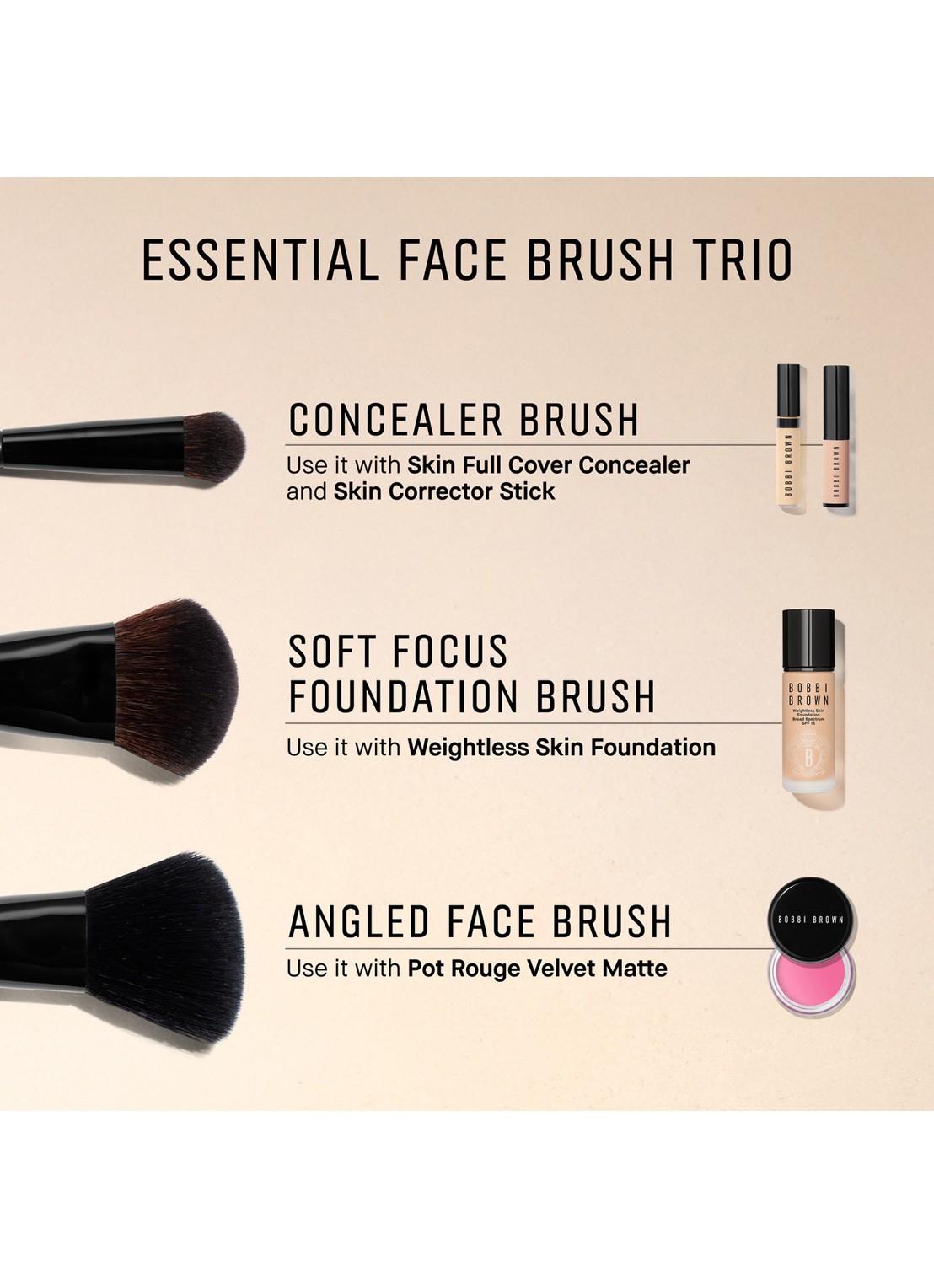Bobbi Brown Essential Face Brush Trio Face Brush Set - make-up set - detail 4 undefined