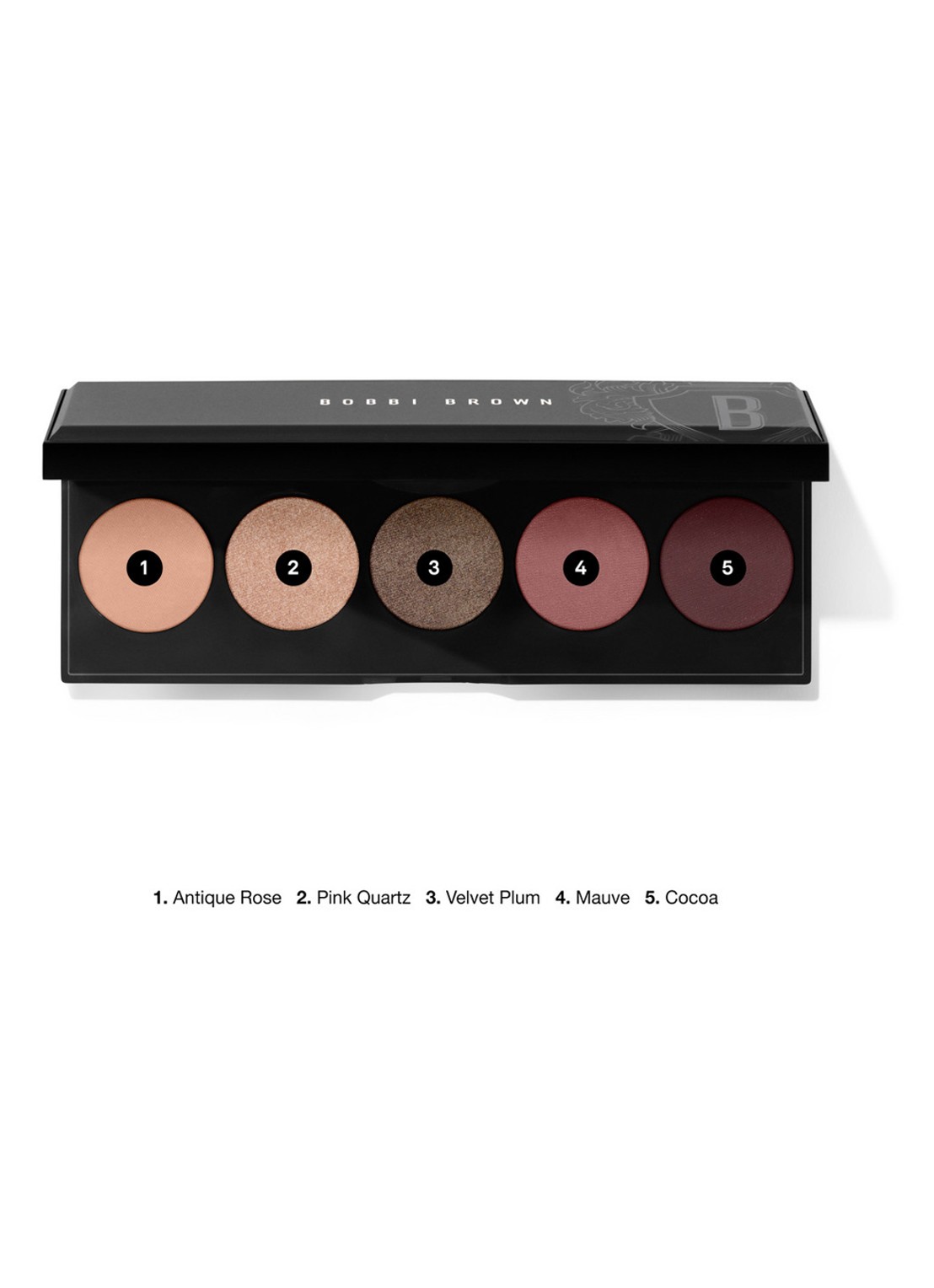 Bobbi Brown Eyeshadow Nude - oogschaduw palette - achterkant 8 401 rosey nudes
