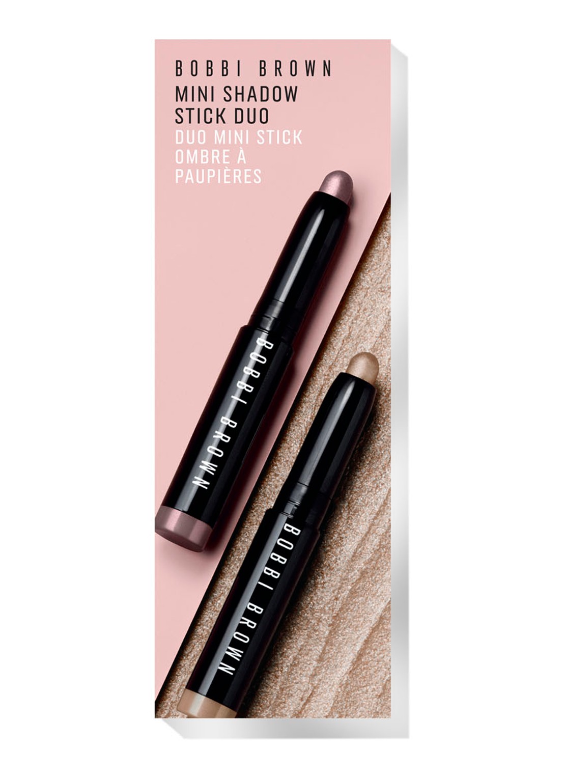Bobbi Brown Mini Shadow Stick Duo - Limited Edition oogschaduwstick set - voorkant 2 dusty mauve / mica
