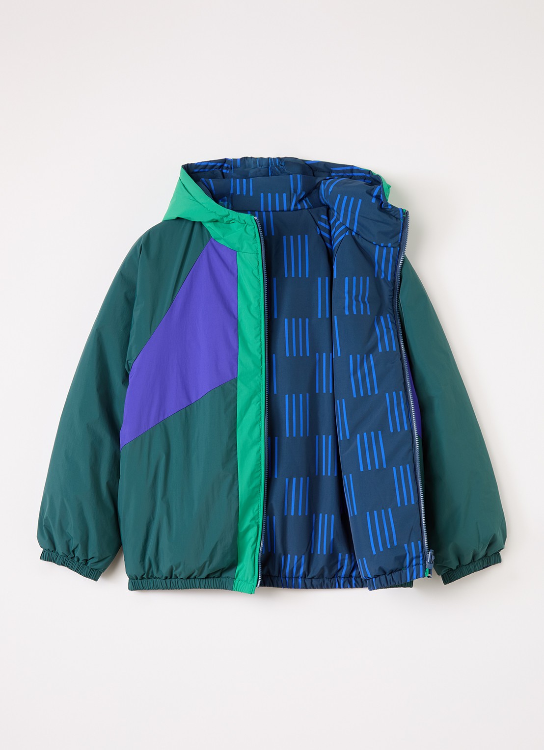 BOBO CHOSES Almost Moire reversible gewatteerd jack - detail 3 donkerblauw