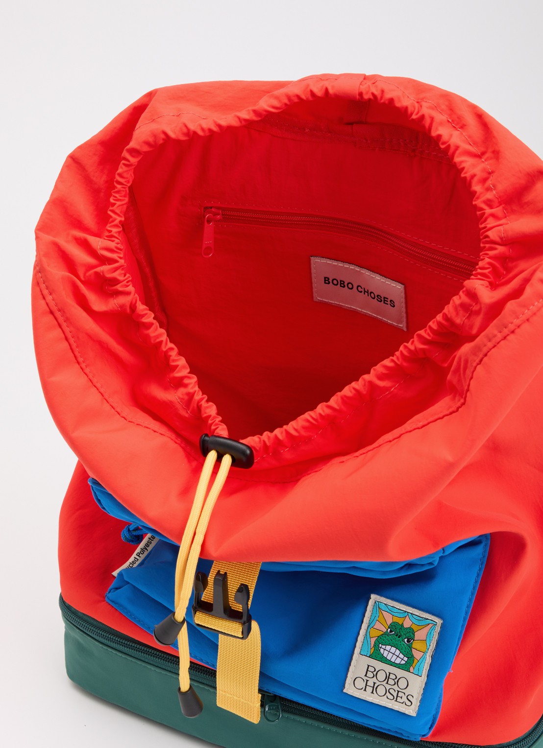 BOBO CHOSES Beast Tag rugzak met colour blocking - detail rood