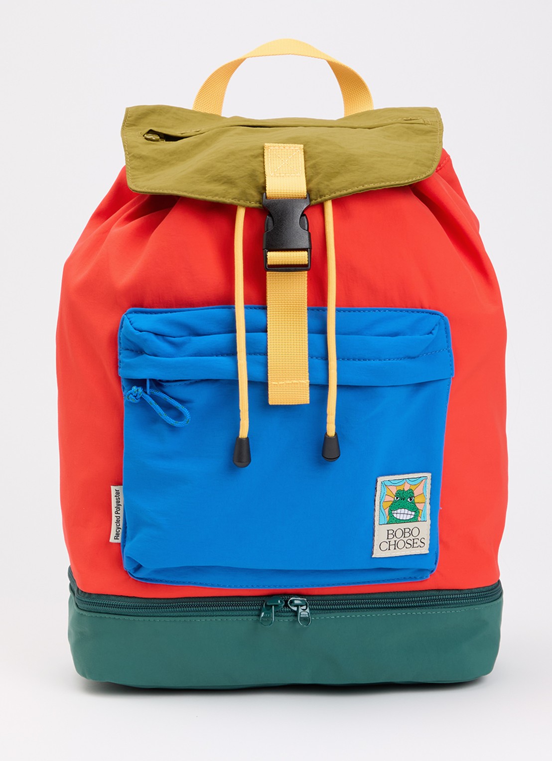 BOBO CHOSES Beast Tag rugzak met colour blocking - voorkant 3 rood