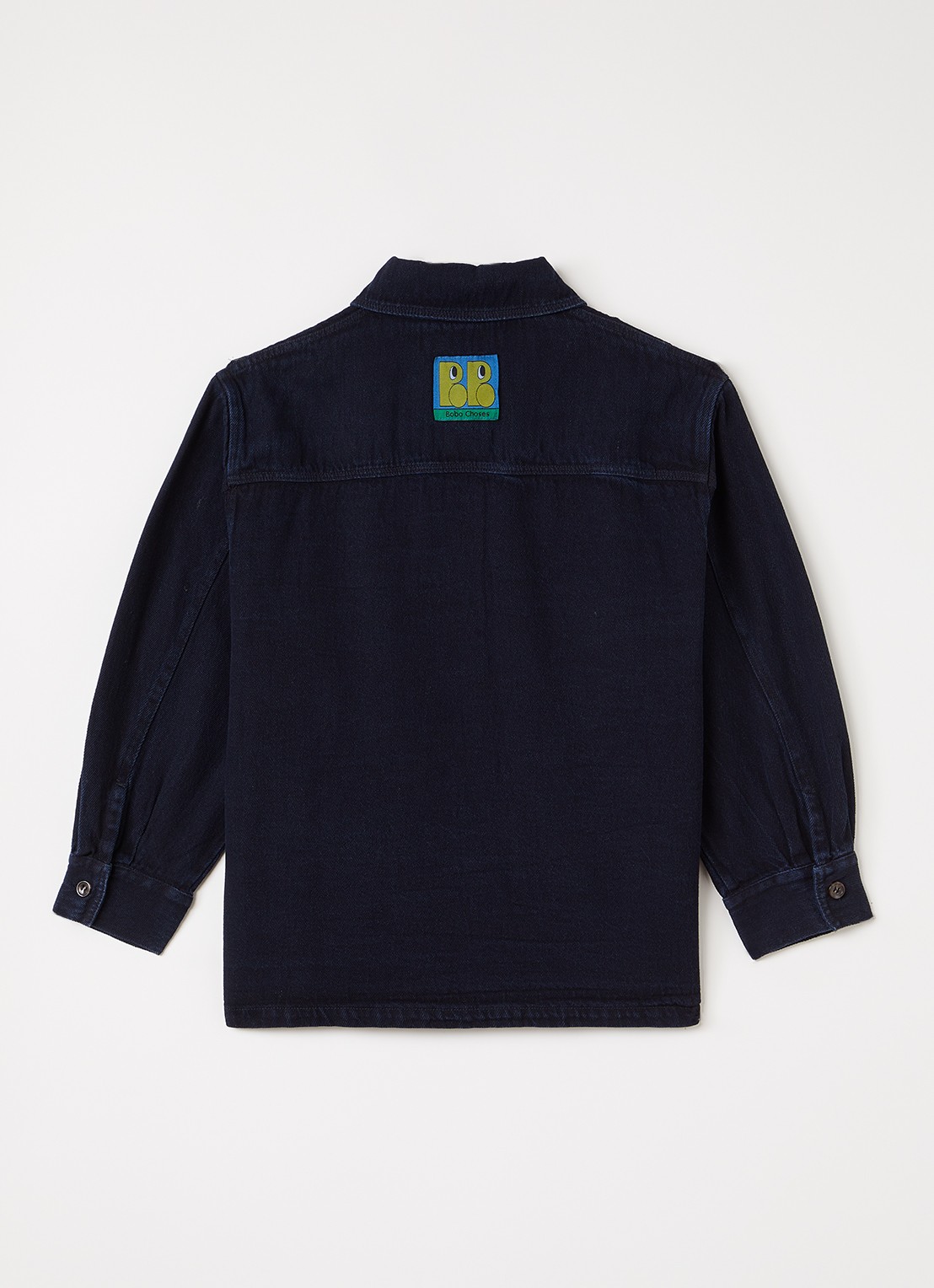 BOBO CHOSES Booo overhemd van denim - voorkant 3 indigo