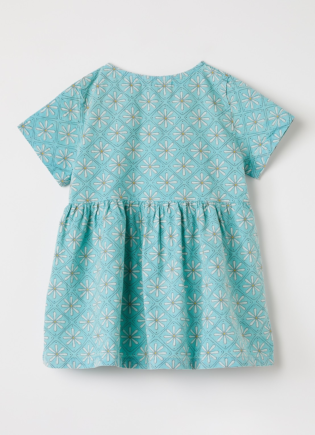 BOBO CHOSES Daisy Mosaic jurk met bloemenprint - voorkant 3 lichtblauw