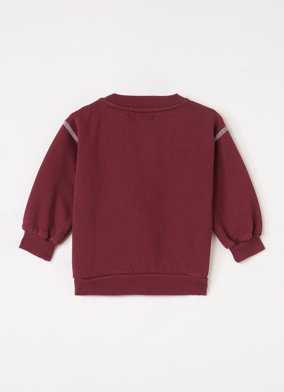 BOBO CHOSES Embossed sweater met logoprint - voorkant 3 aubergine
