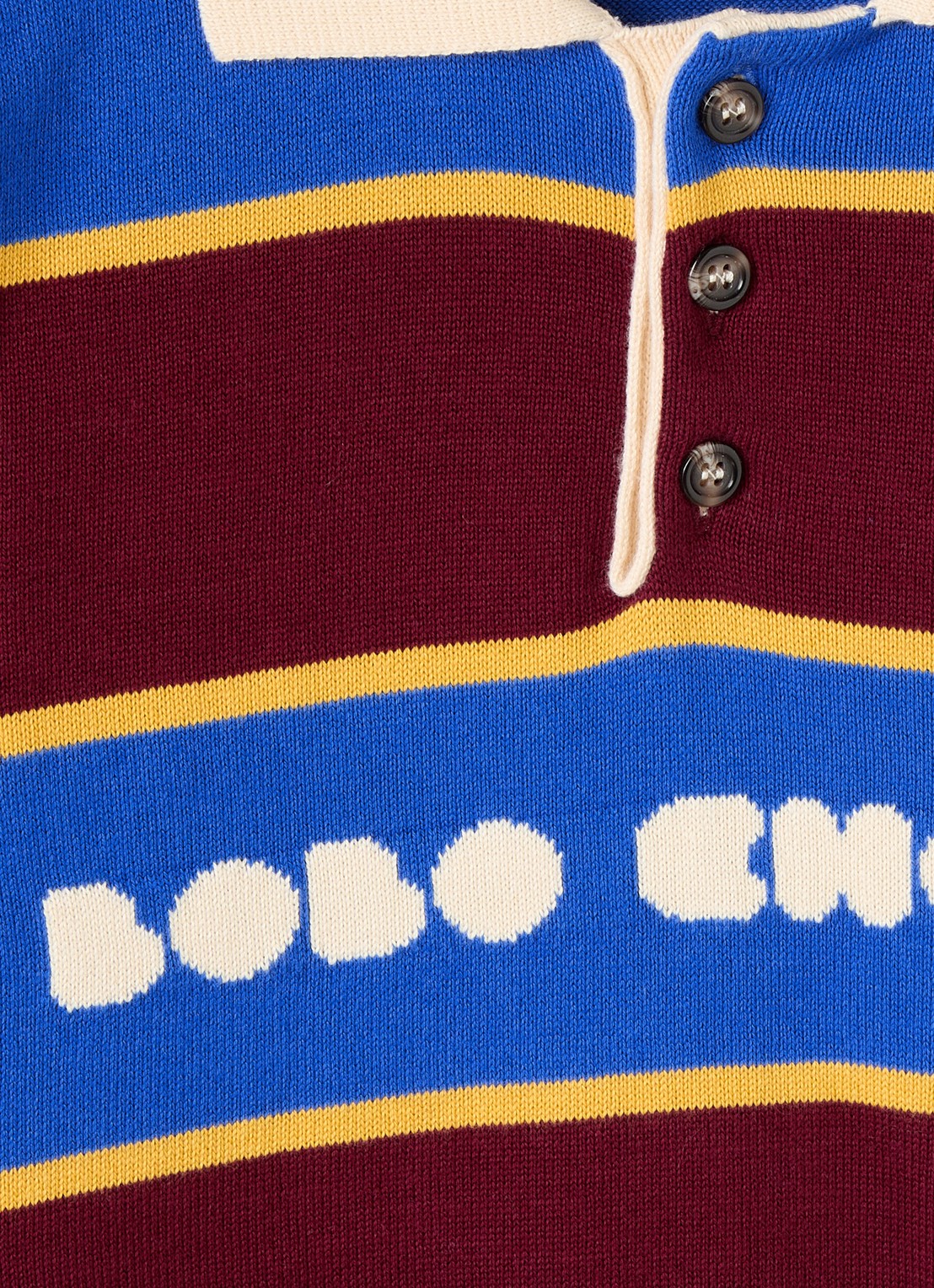 BOBO CHOSES Fijngebreide trui met streepprint - detail 3 blauw
