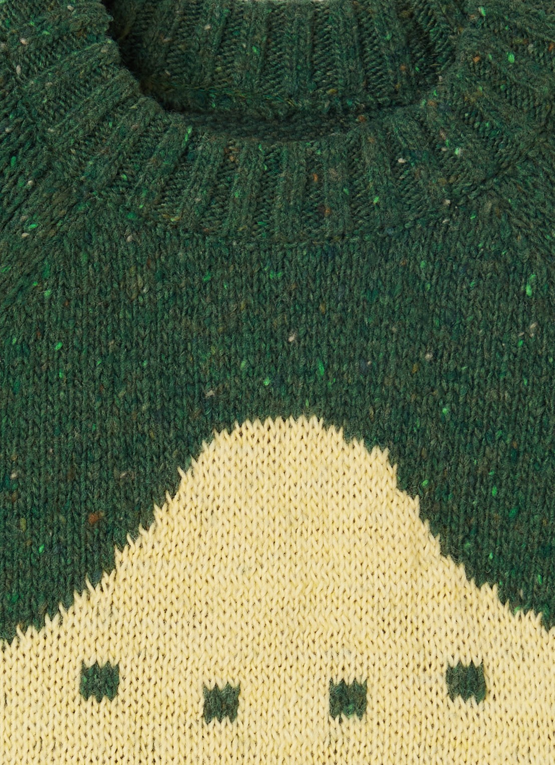 BOBO CHOSES Grofgebreide trui in wolblend - detail donkergroen