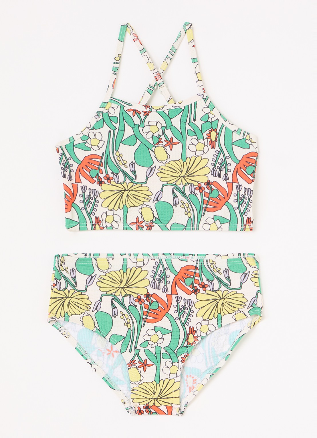 BOBO CHOSES Herbalist bikiniset met bloemenprint - voorkant groen