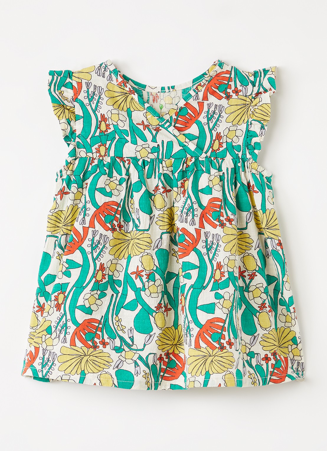 BOBO CHOSES Herbalist jurk met bloemenprint - voorkant 2 groen