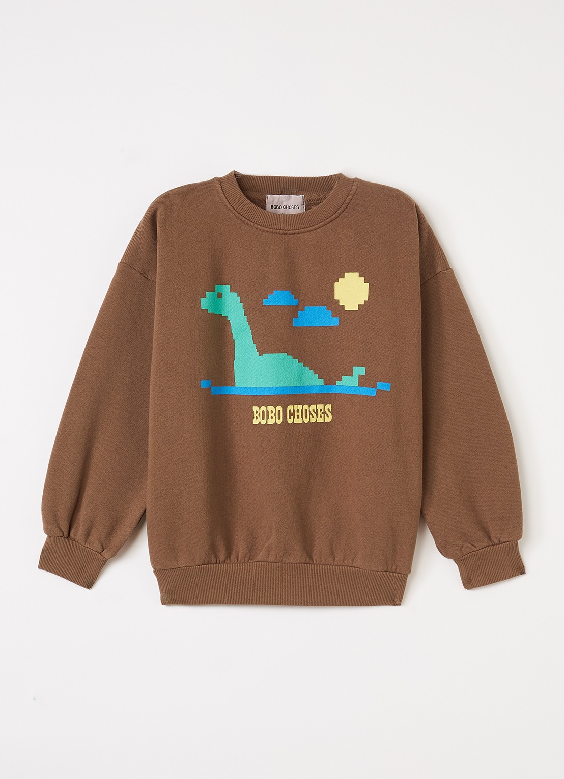 BOBO CHOSES Lake Monster sweater met print - voorkant bruin