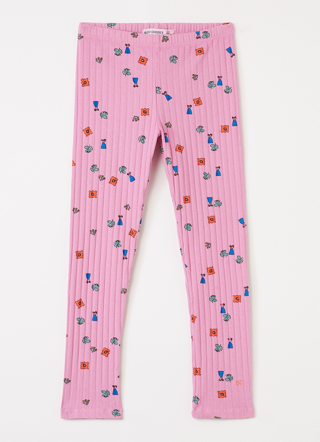 BOBO CHOSES Legging met bloemenprint - voorkant roze