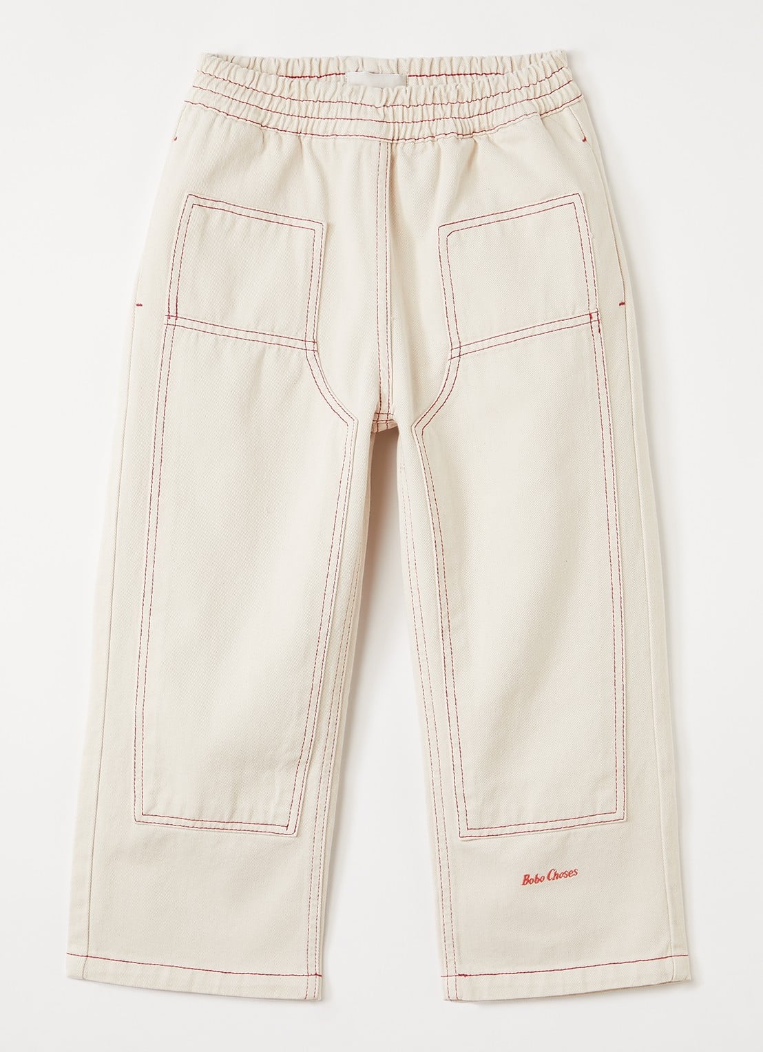 BOBO CHOSES Loose fit broek met opgestikte zakken - voorkant 2 beige