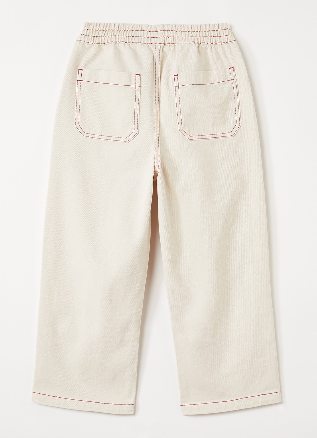 BOBO CHOSES Loose fit broek met opgestikte zakken - voorkant 3 beige