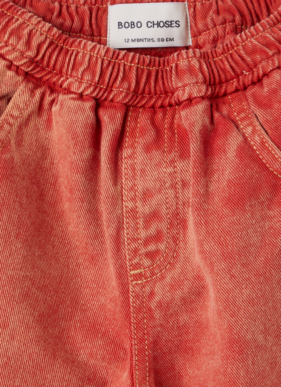 BOBO CHOSES Loose fit jeans met steekzakken - detail rood