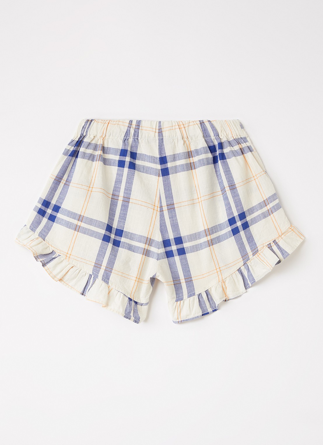 BOBO CHOSES Loose fit korte broek met ruitdessin - voorkant 2 gebroken wit