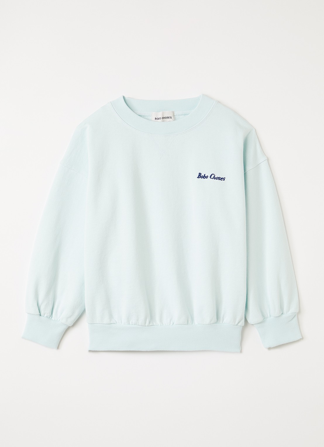 BOBO CHOSES Mr Pickles sweater met logo- en backprint - voorkant mint