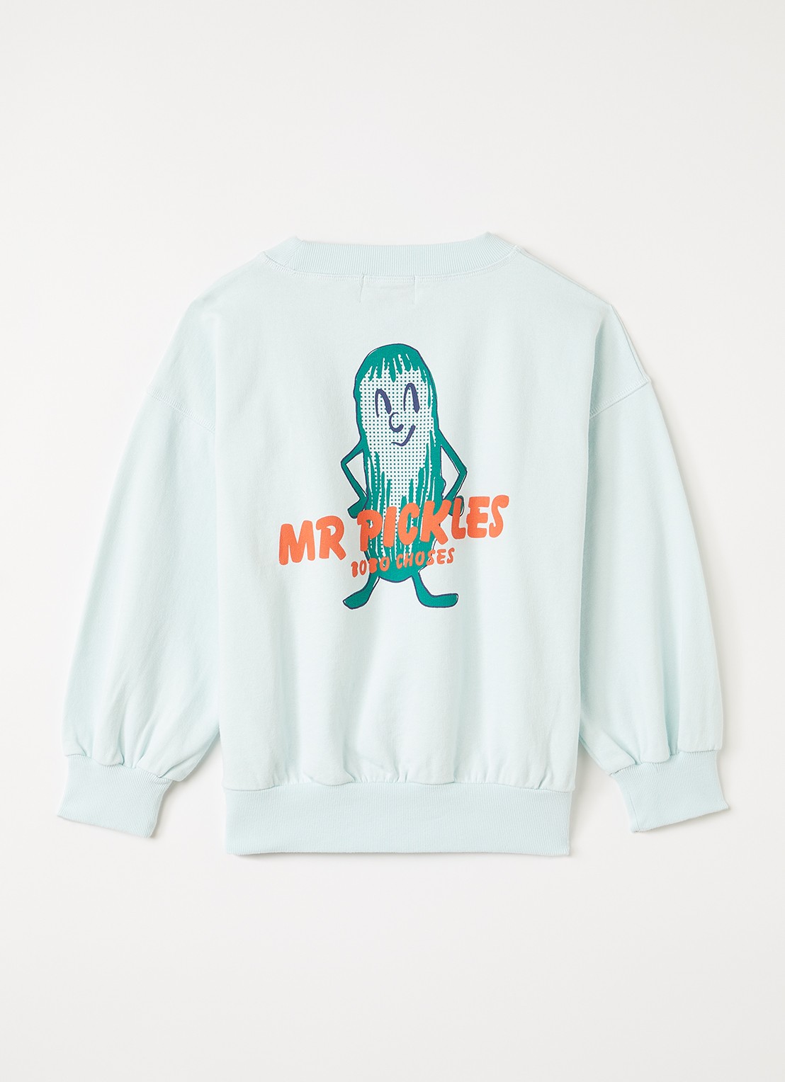 BOBO CHOSES Mr Pickles sweater met logo- en backprint - voorkant 2 mint