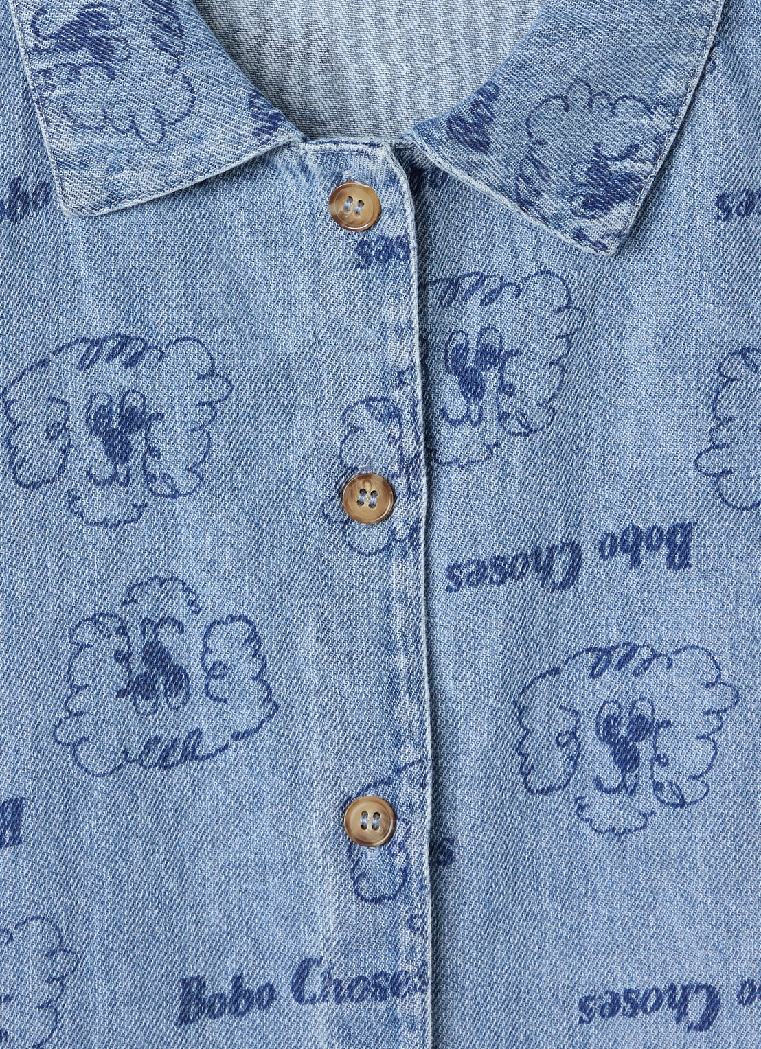 BOBO CHOSES Pickles The Dog blouse met print - detail blauw