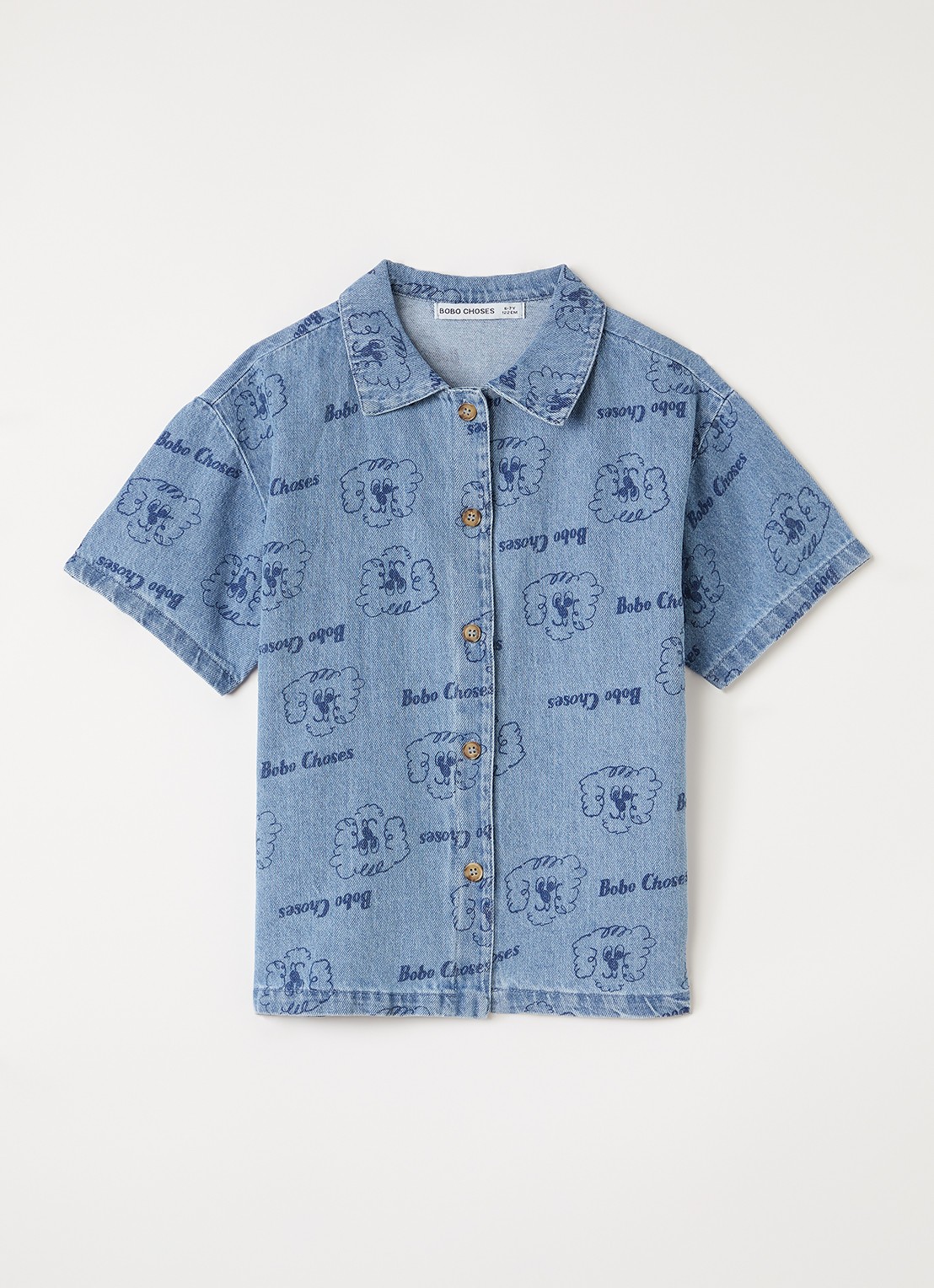 BOBO CHOSES Pickles The Dog blouse met print - voorkant 2 blauw