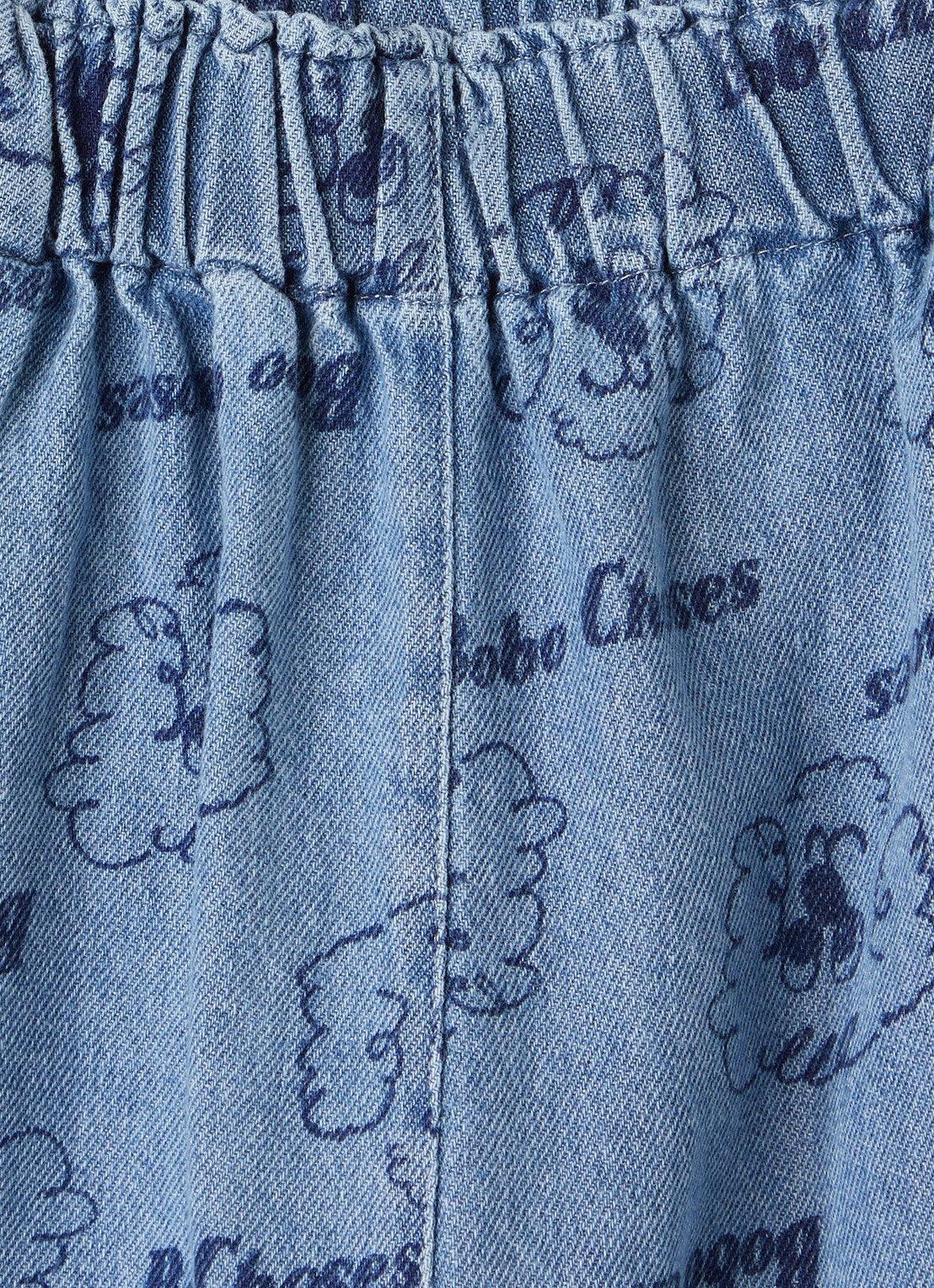 BOBO CHOSES Pickles The Dog loose fit jeans met print - detail blauw