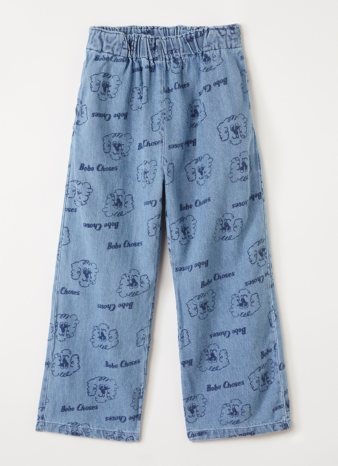 BOBO CHOSES Pickles The Dog loose fit jeans met print - voorkant 2 blauw