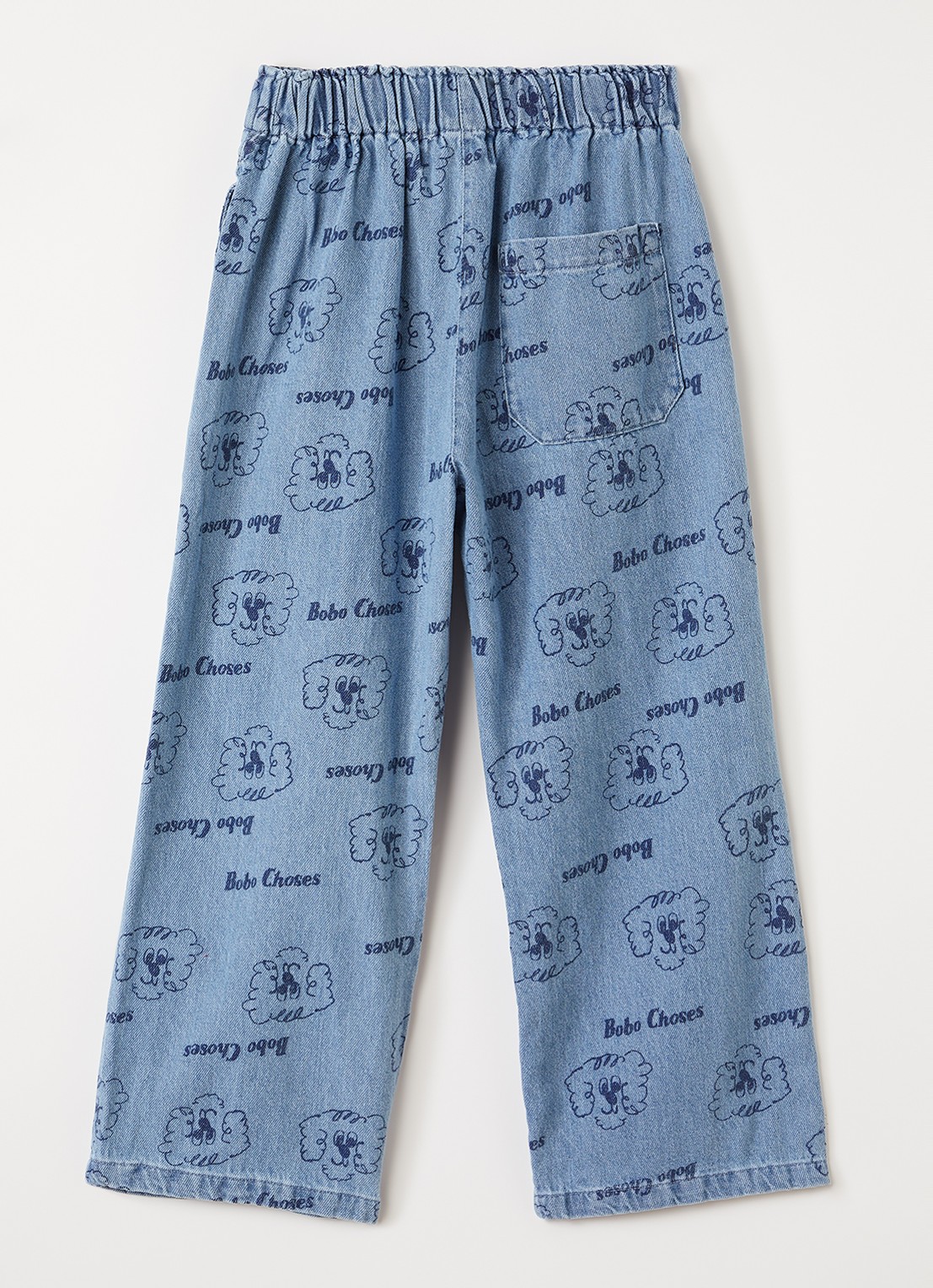 BOBO CHOSES Pickles The Dog loose fit jeans met print - voorkant 3 blauw