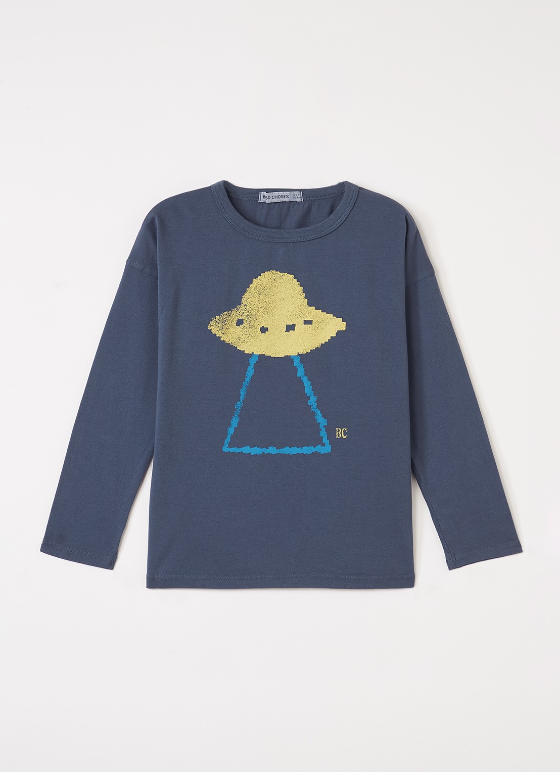 BOBO CHOSES Pixel Abduction longsleeve met print - voorkant 2 indigo
