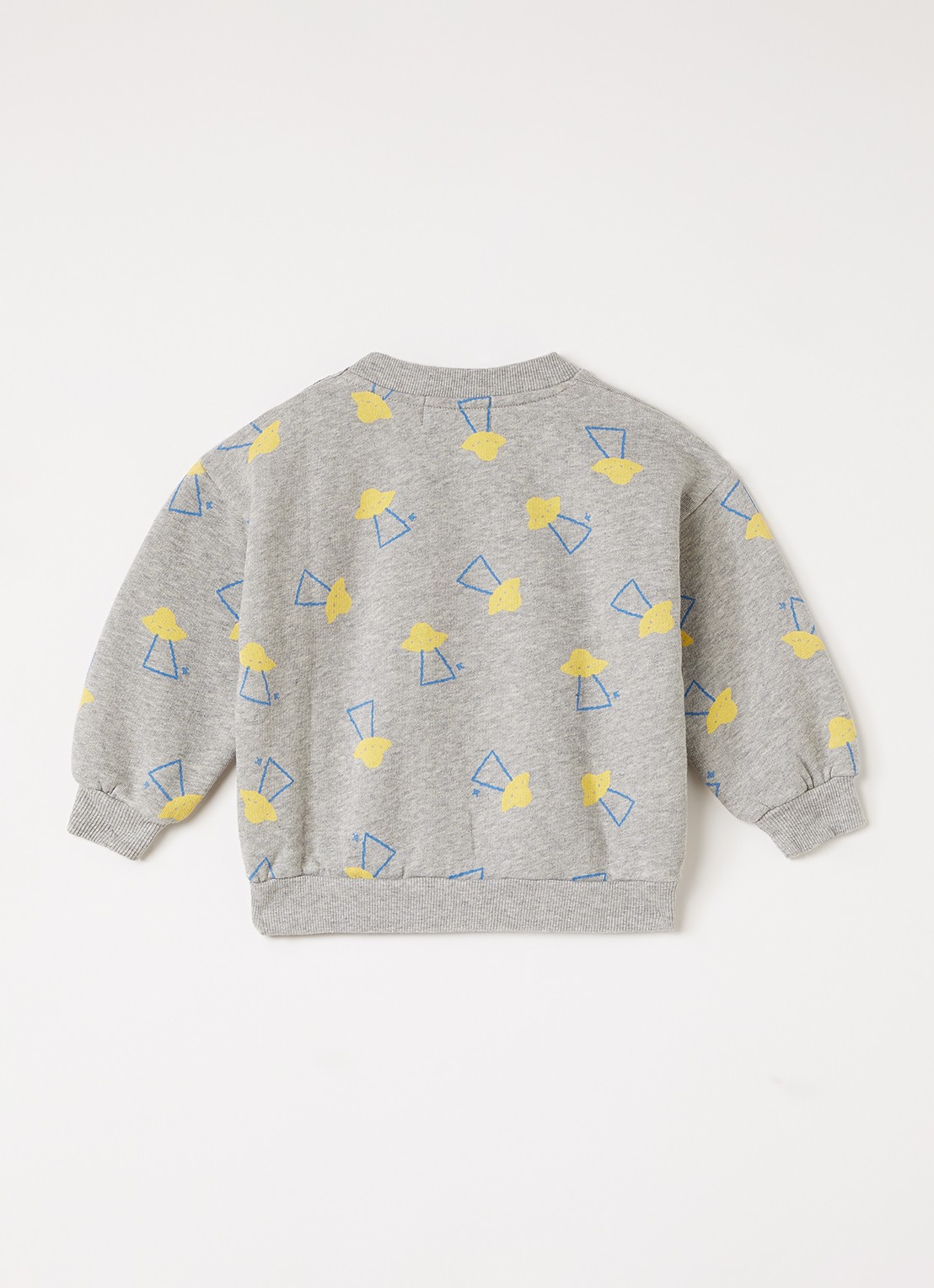 BOBO CHOSES Pixel Abduction sweater met print - voorkant 2 grijsmele
