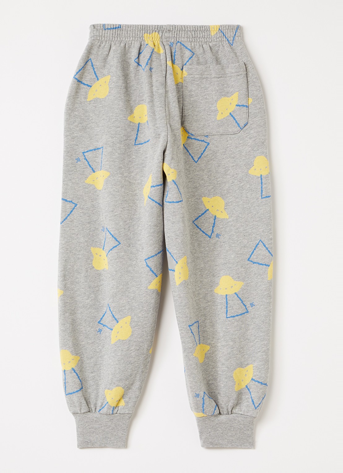 BOBO CHOSES Pixel Abduction tapered fit joggingbroek met print - voorkant 2 lichtgrijs