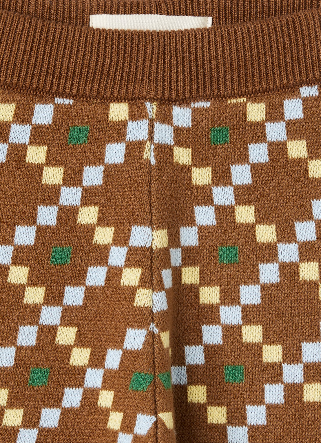 BOBO CHOSES Pixel All Over fijngebreide loose fit joggingbroek - detail donkerbruin