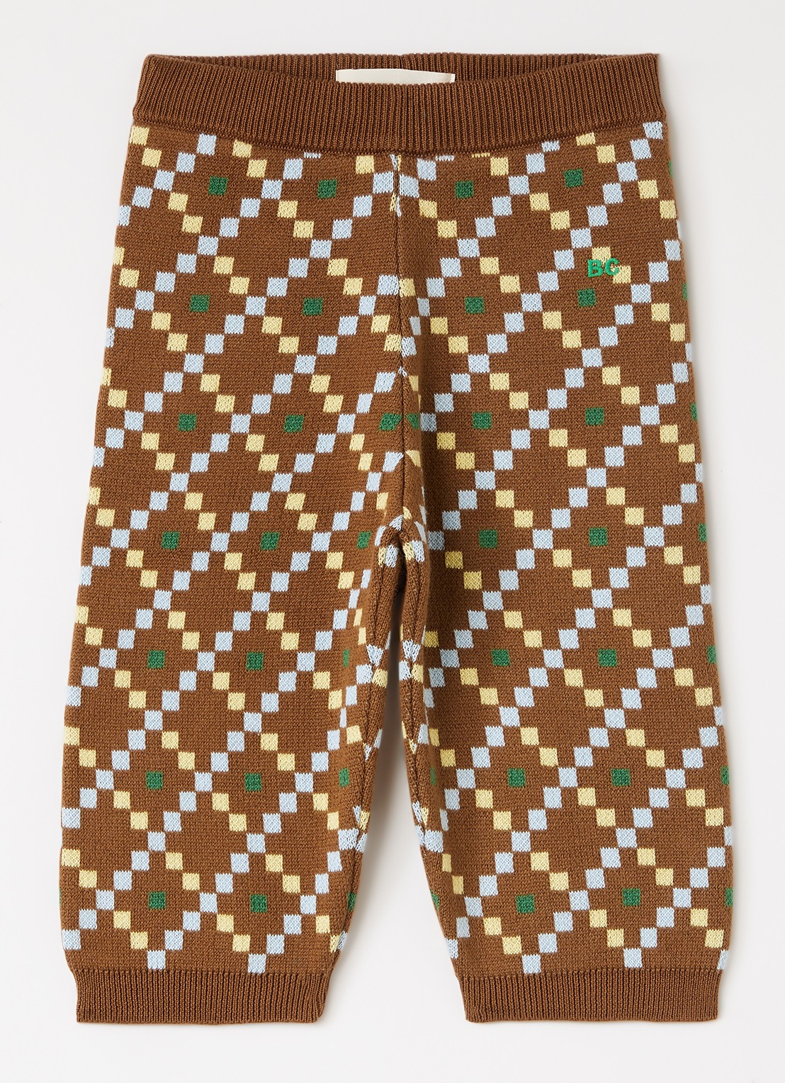 BOBO CHOSES Pixel All Over fijngebreide loose fit joggingbroek - voorkant 2 donkerbruin