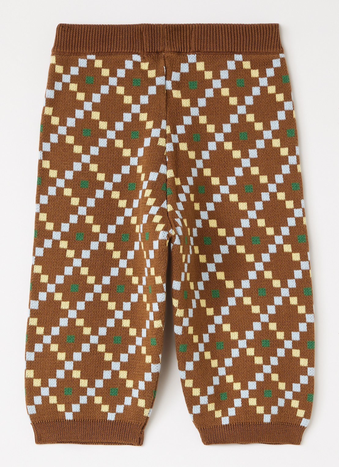BOBO CHOSES Pixel All Over fijngebreide loose fit joggingbroek - voorkant 3 donkerbruin