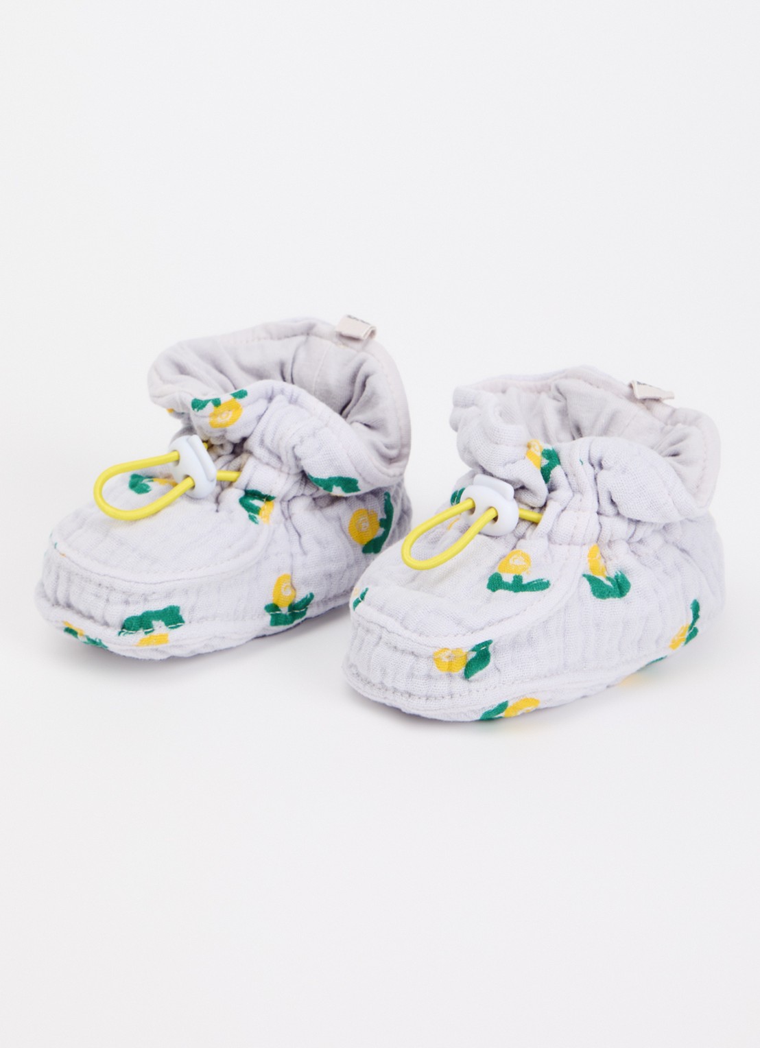 BOBO CHOSES Stamp Bloom babyslofje met bloemenprint - voorkant 4 lichtpaars