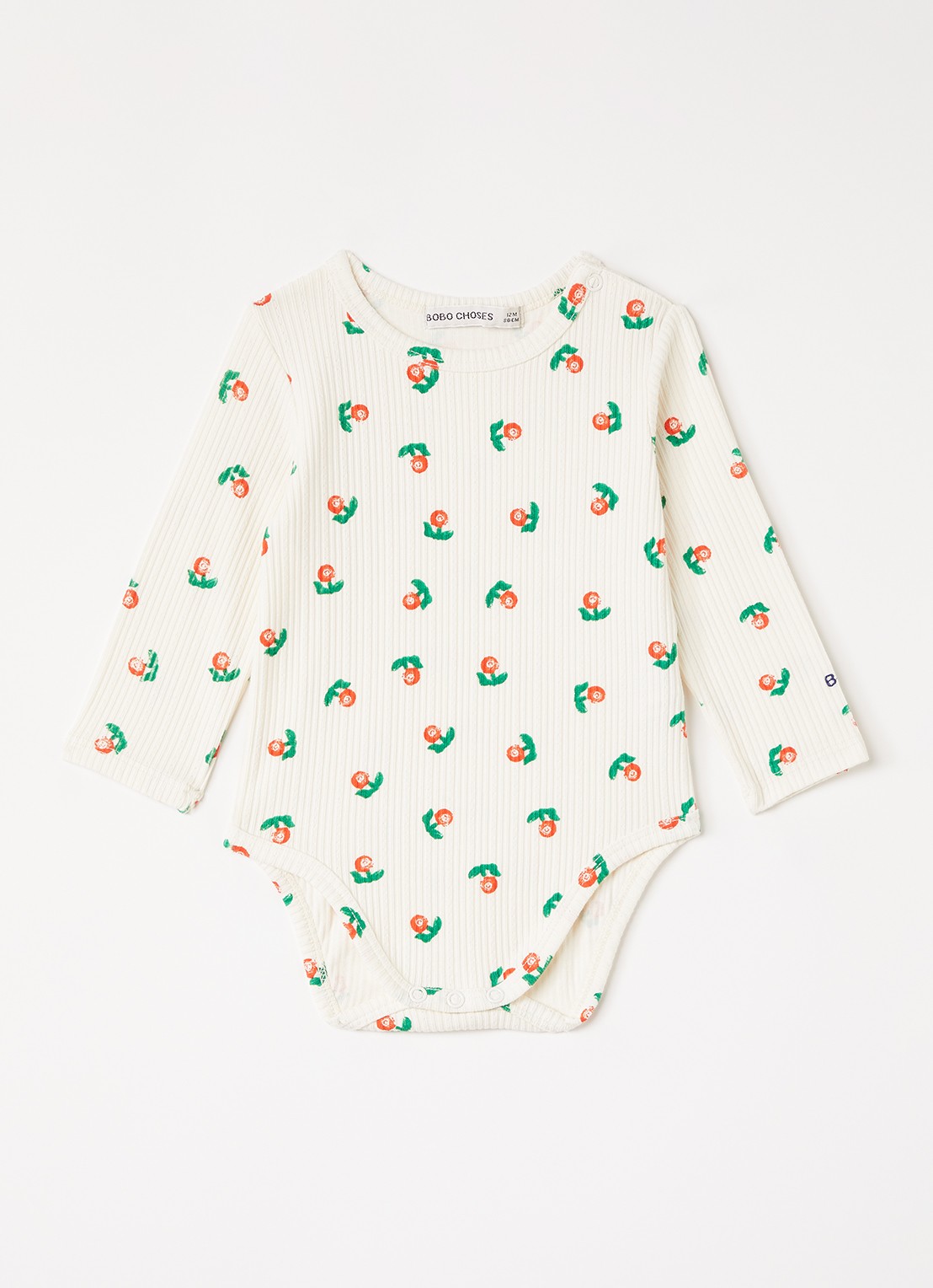 BOBO CHOSES Stamp Bloom romper met print - voorkant gebroken wit