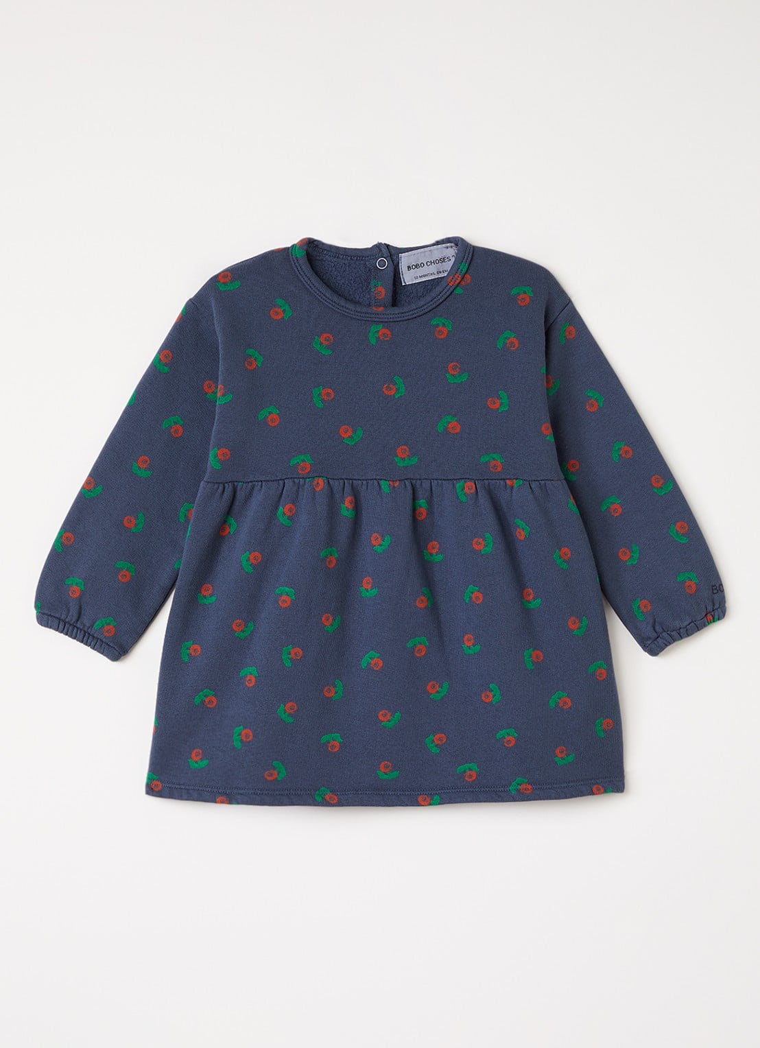 BOBO CHOSES Stamp Bloom trui jurk met print - voorkant 2 donkerblauw