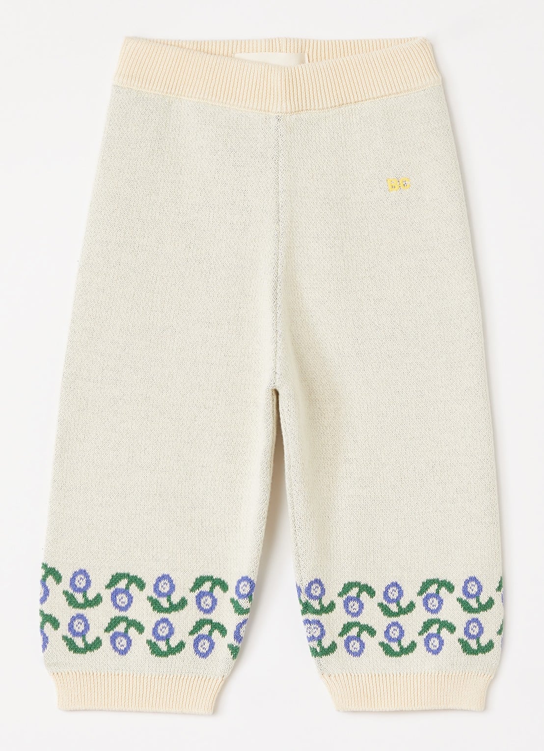 BOBO CHOSES Stamp Bloom wide fit broek met print - voorkant 2 ivoor